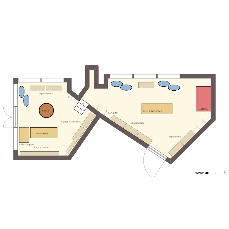 SOFFITEL BIARRITZ. Plan de 1 pièce et 47 m2