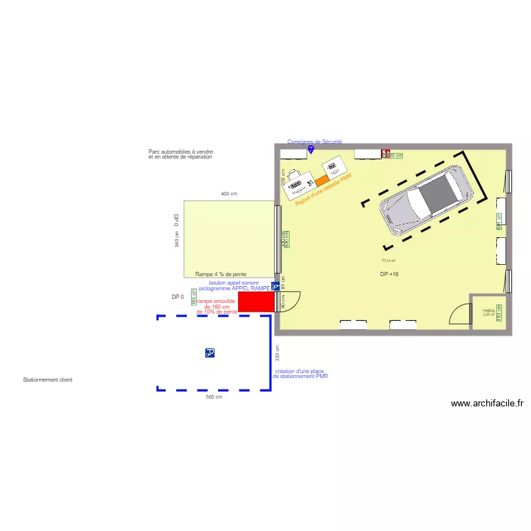 M KING GARAGE APRES TRAVAUX. Plan de 
