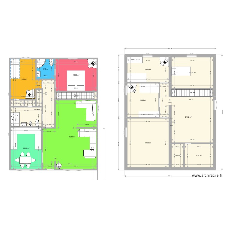 Version 2 chambres. Plan de 0 pièce et 0 m2