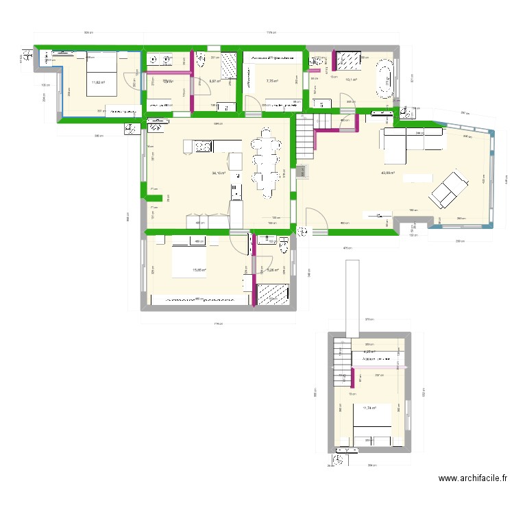 DEVOIS  1 PROJET-4 22 sept. Plan de 11 pièces et 155 m2