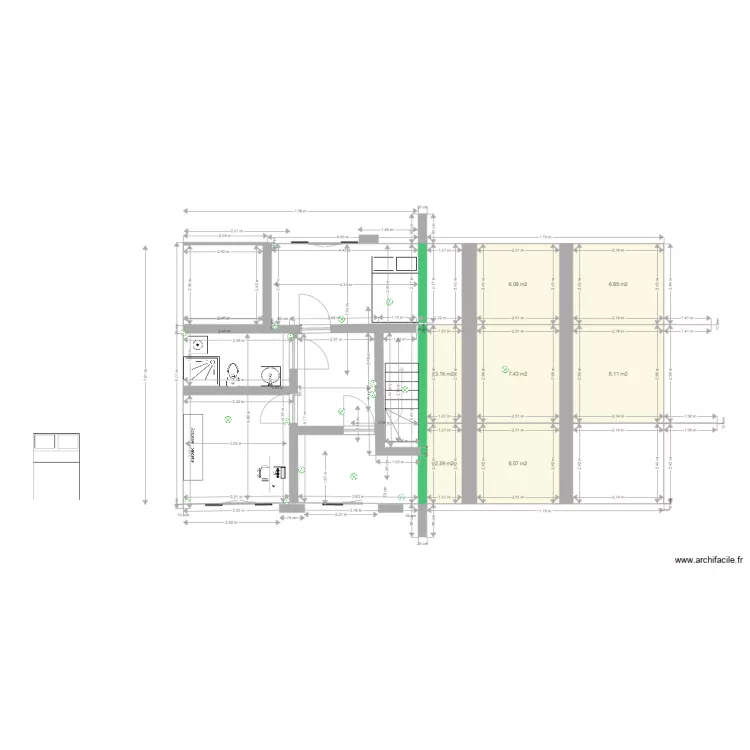 grarage ren&eacute; maison 2tiers. Plan de 