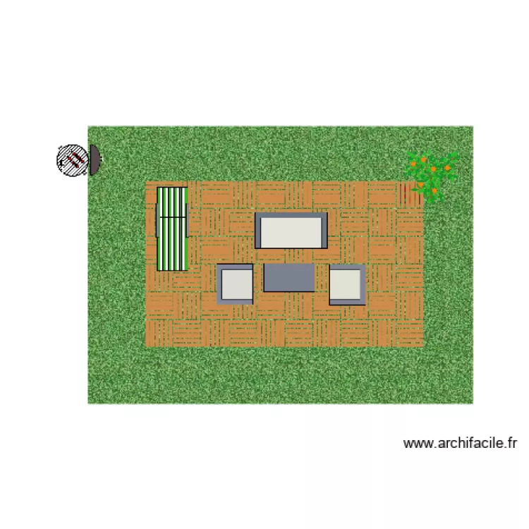 terrasse. Plan de 