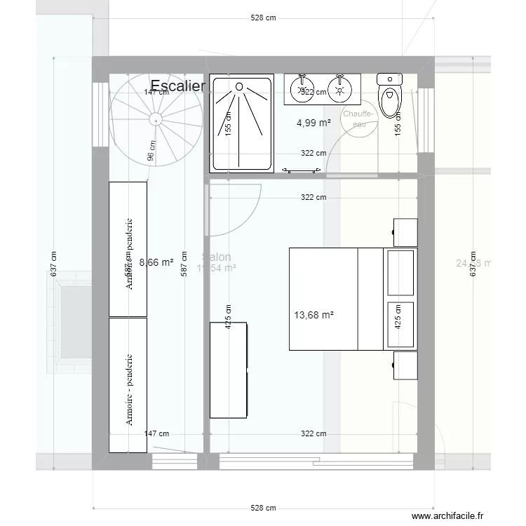 Nouveau plan &eacute;tage avec colima&ccedil;on. Plan de 