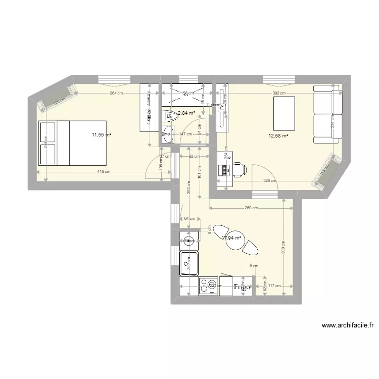 plan patay approximatif petite modif cuisine. Plan de 