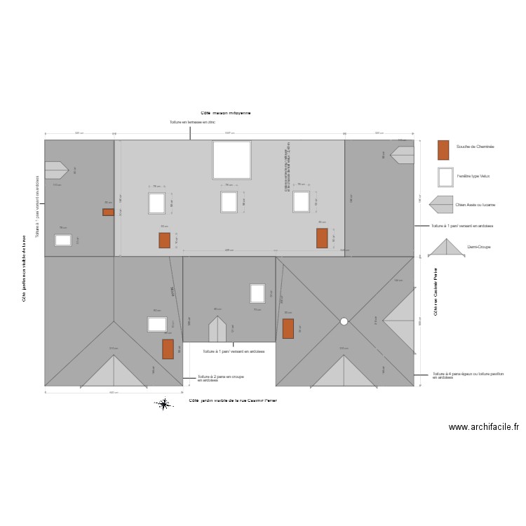 toiture avec installation de 3 Velux Casimir Perier. Plan de 0 pièce et 0 m2