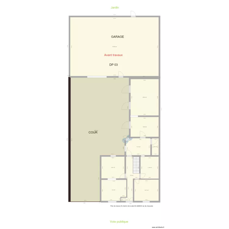 plan de masse et garage. Plan de 