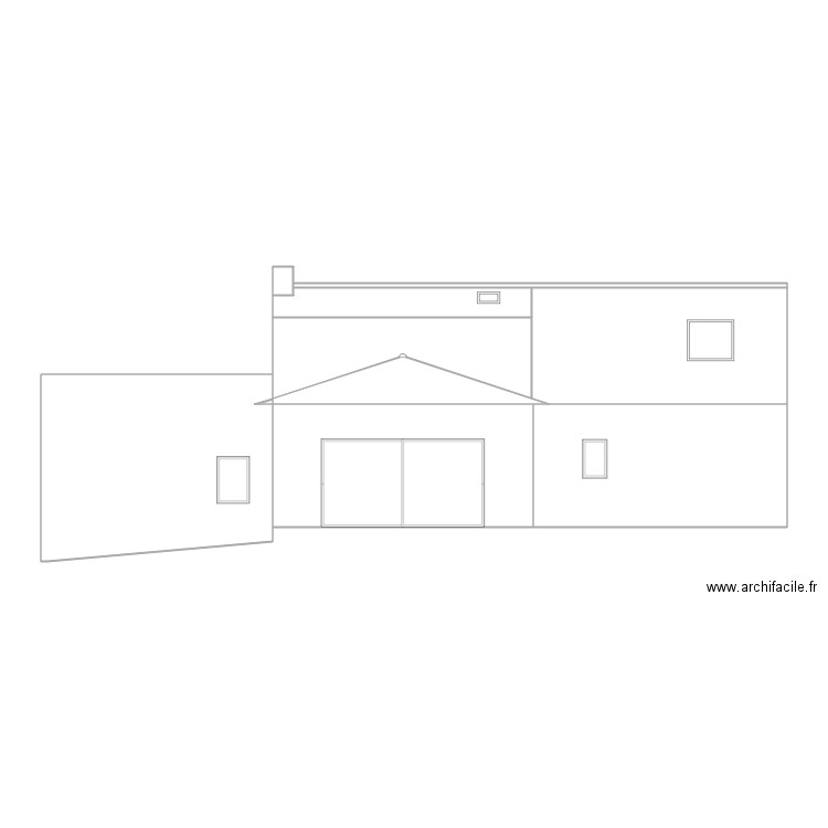 Projet Façade Nord Maison La Croixille. Plan de 9 pièces et 99 m2