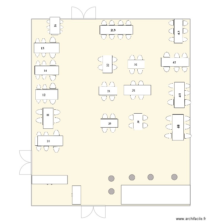 club des presidents . Plan de 1 pièce et 100 m2