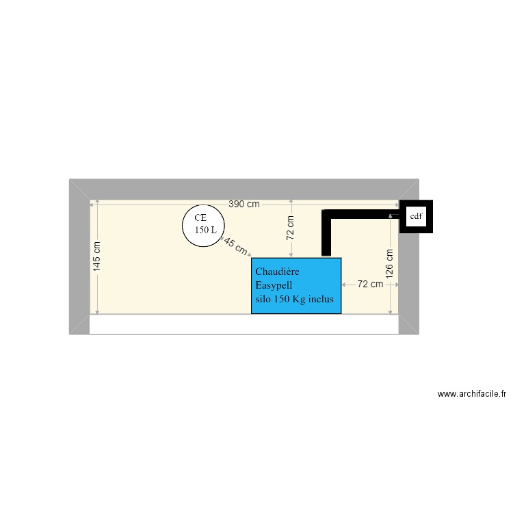 BOULANGER DANIEL. Plan de 1 pièce et 6 m2