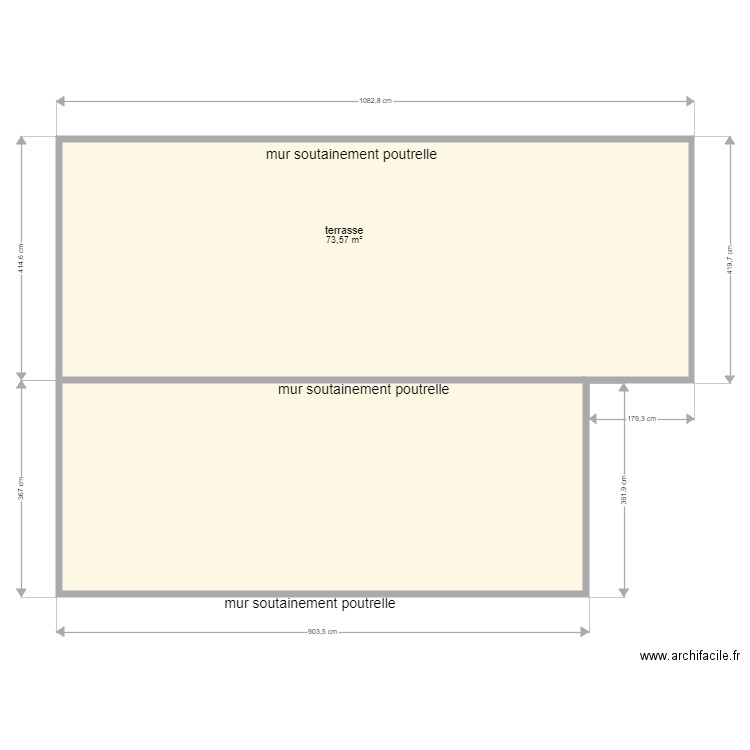 terrasse. Plan de 0 pièce et 0 m2