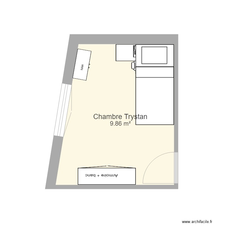 Chambre Trystan. Plan de 0 pièce et 0 m2