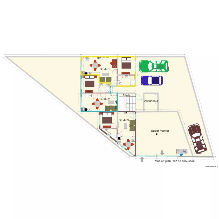 Charles appartments rez de chauss&eacute;e. Plan de 