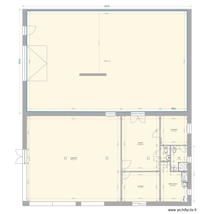 plan atelier final. Plan de 8 pièces et 292 m2