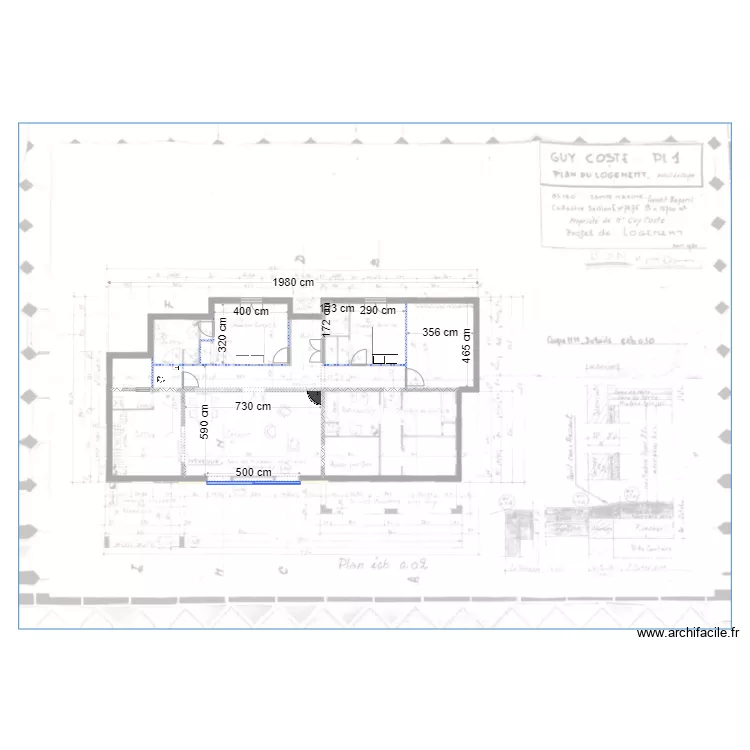 Ferme base structure. Plan de 