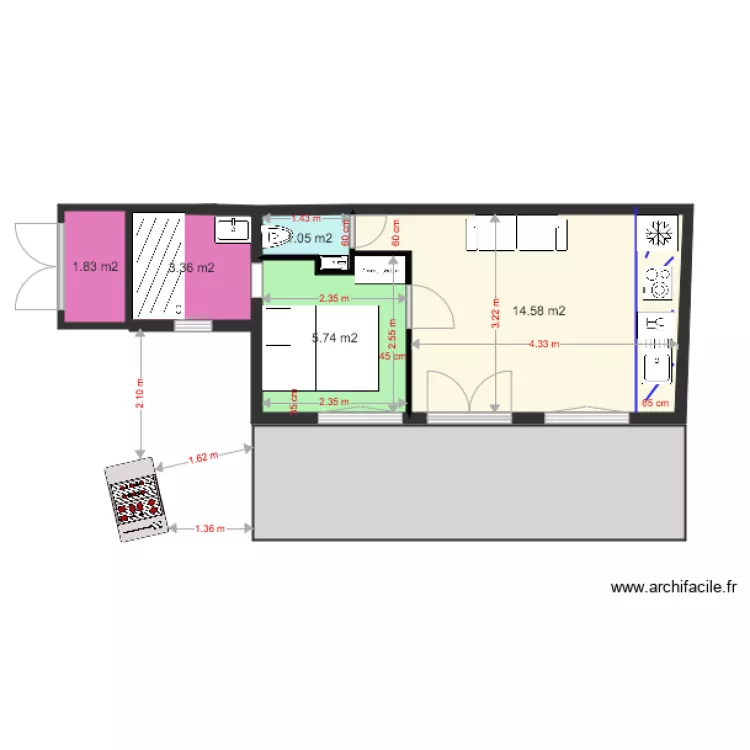 MOBIL HOME MONTA SDB GAUCHE 2. Plan de MOBIL HOME MONTA SDB GAUCHE 2. Plan de