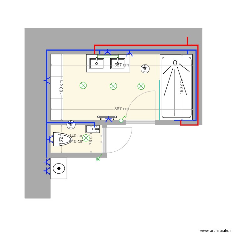 SDB Anciaux. Plan de 0 pièce et 0 m2