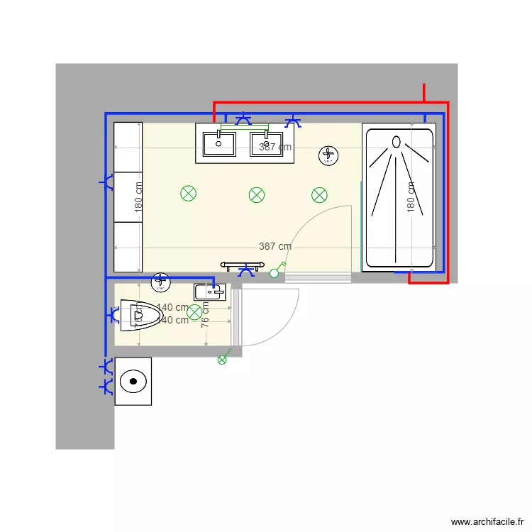 SDB Anciaux. Plan de SDB Anciaux. Plan de