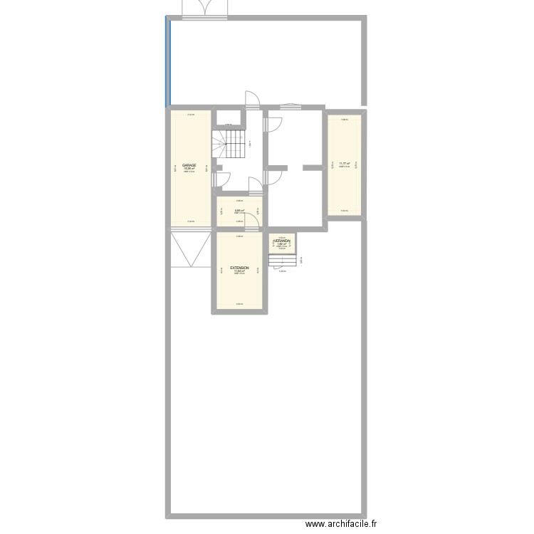 Plan maison avec extension . Plan de 5 pièces et 45 m2