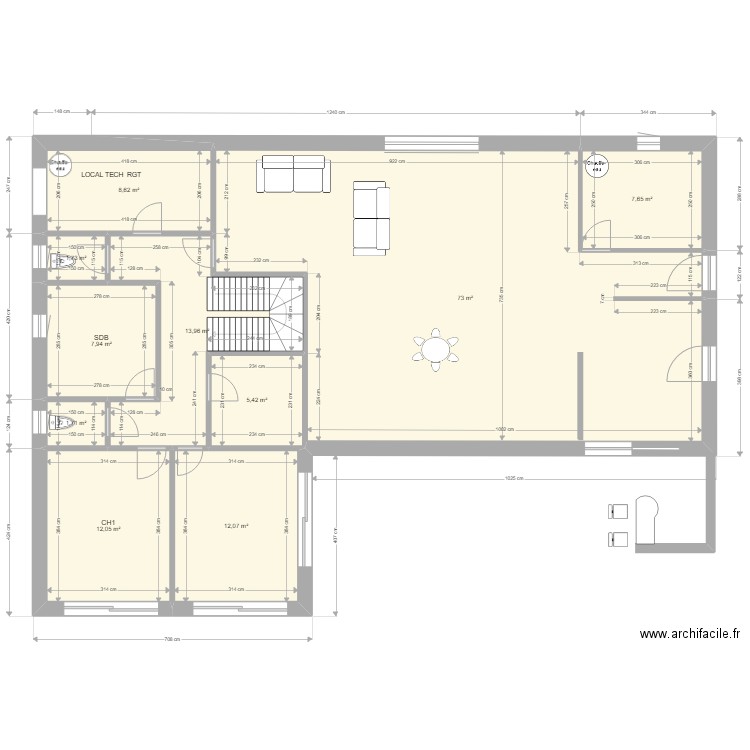 MERVEILLE 5. Plan de 10 pièces et 144 m2
