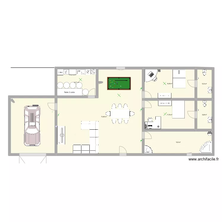 sch&eacute;ma architectural. Plan de 