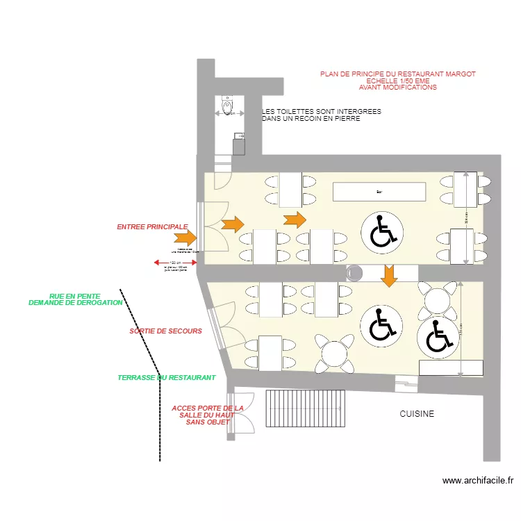 RESTAURANT MARGOT. Plan de 