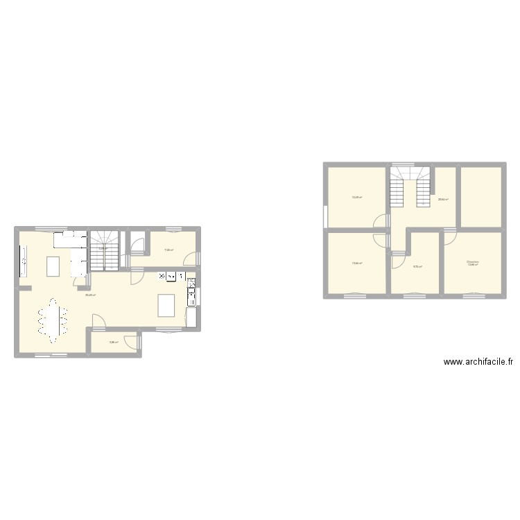 Maison 2. Plan de 9 pièces et 144 m2
