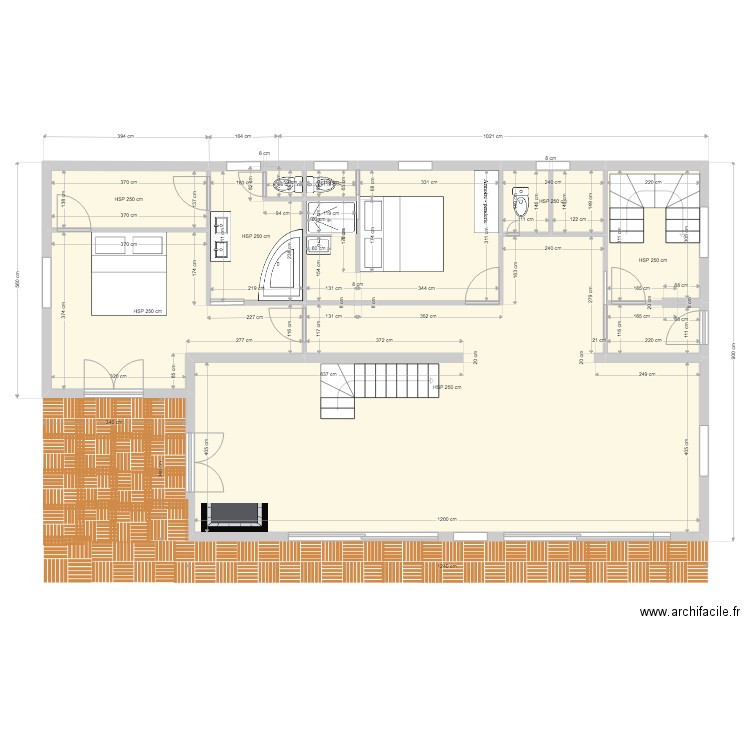 EDITH RDC PROJET. Plan de 7 pièces et 116 m2