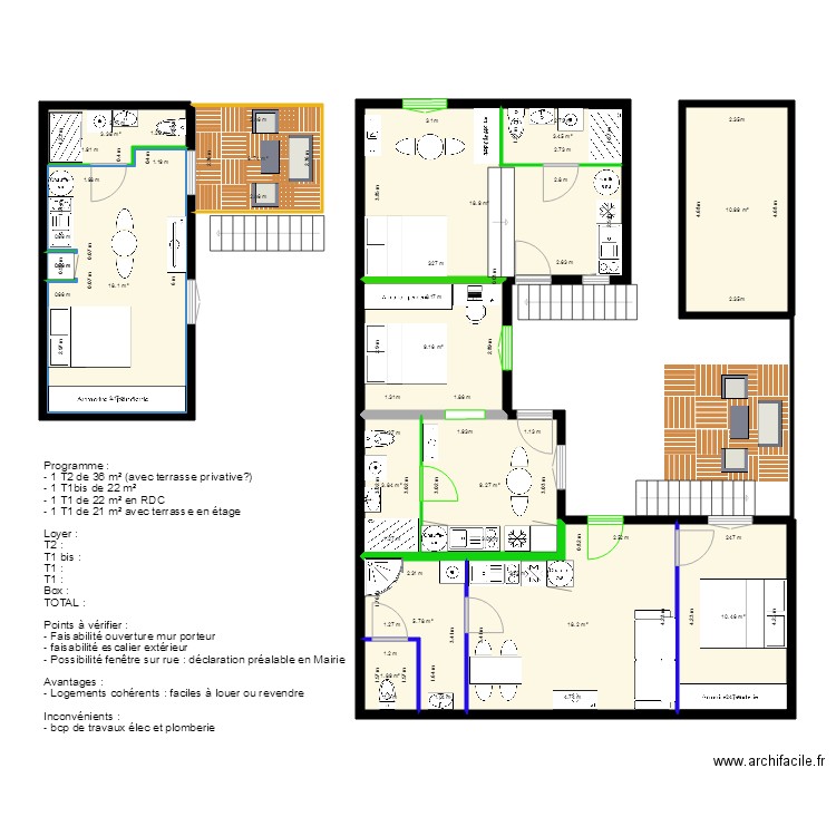 aubervilliers reaménagement version 2. Plan de 0 pièce et 0 m2