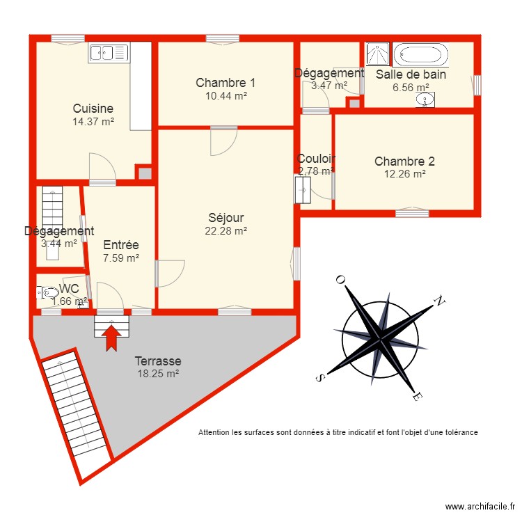 BI 6165 RDC côté. Plan de 0 pièce et 0 m2