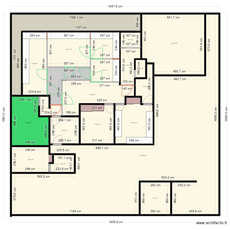 labo sanpedro. Plan de 21 pièces et 342 m2