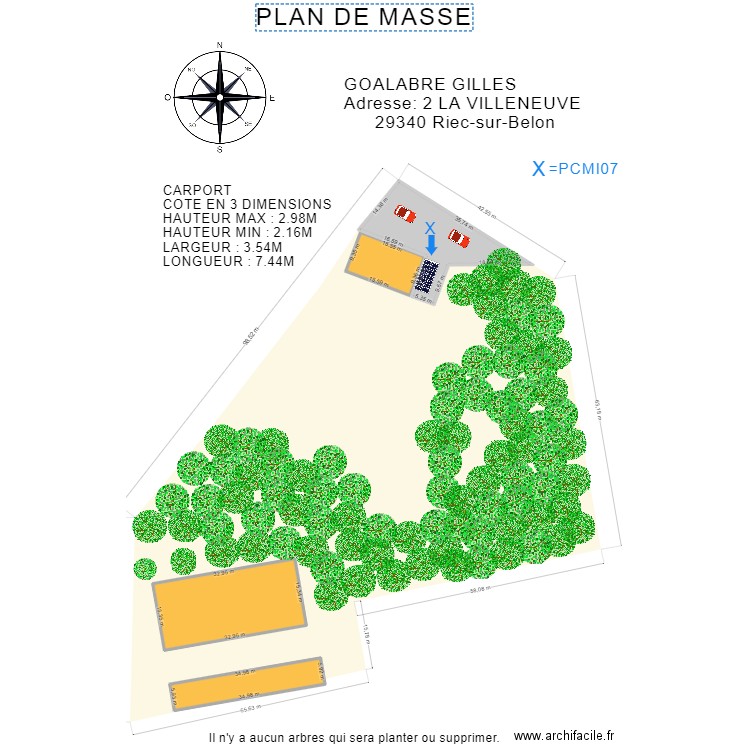 PALN DE MASSE GOALABRE . Plan de 4 pièces et 1242 m2