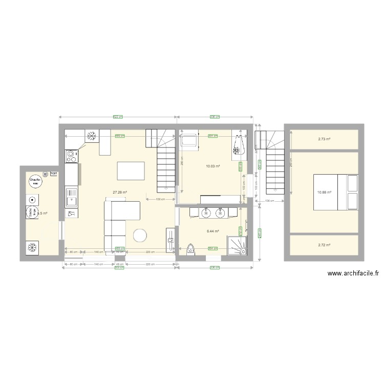 Maison Campagne Version 1 et Mezzanine. Plan de 0 pièce et 0 m2