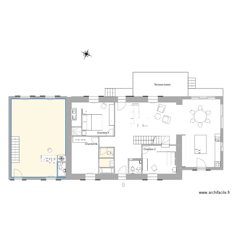 projet aménagement rdc 20 fev. Plan de 0 pièce et 0 m2
