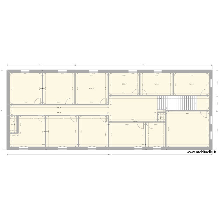 Plan Etage res FLEURY 1. Plan de 9 pièces et 216 m2