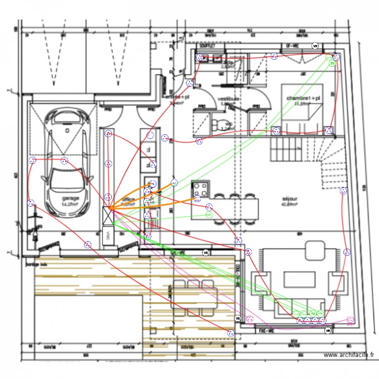 Plan courant fort RDC. Plan de 0 pièce et 0 m2