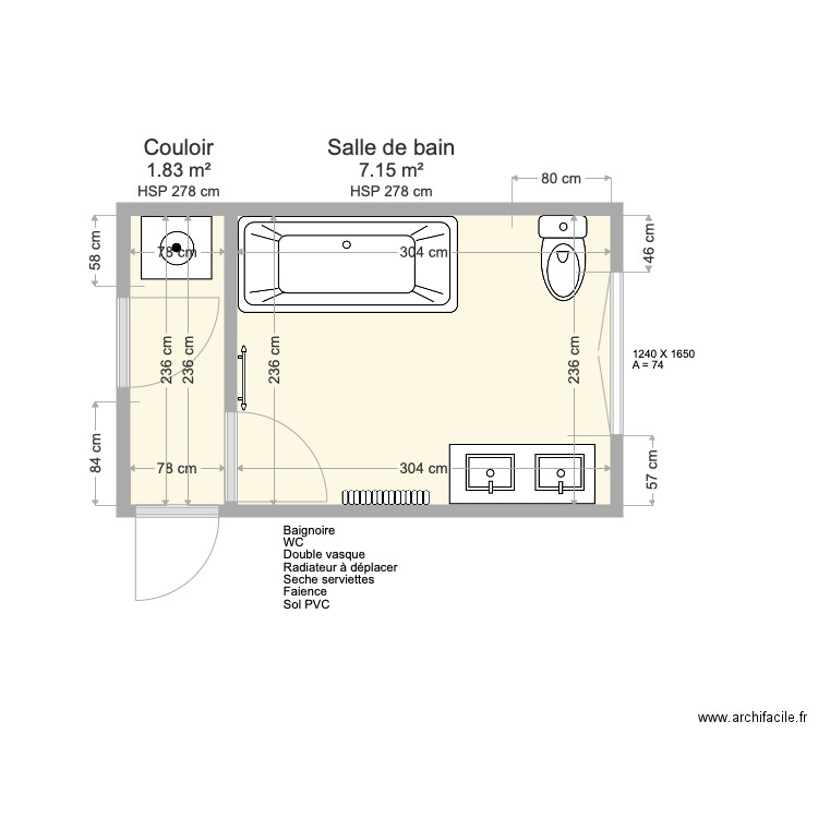 Future SdB PHILIPPE. Plan de 0 pièce et 0 m2