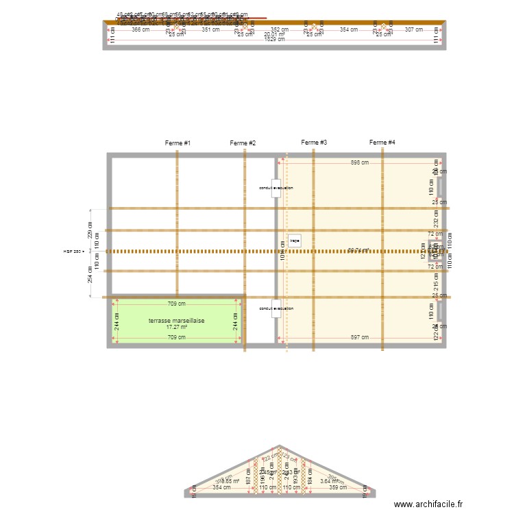 bayard final V3 charpente avec terrasse marseillaise. Plan de 0 pièce et 0 m2