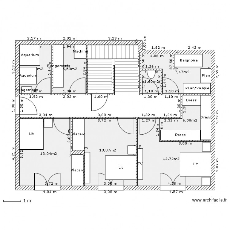 RDC AVEC COTES. Plan de 0 pièce et 0 m2