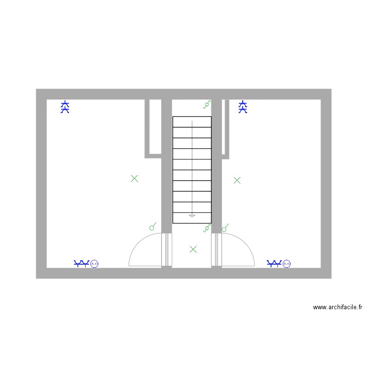 étage 2 meddy. Plan de 3 pièces et 25 m2