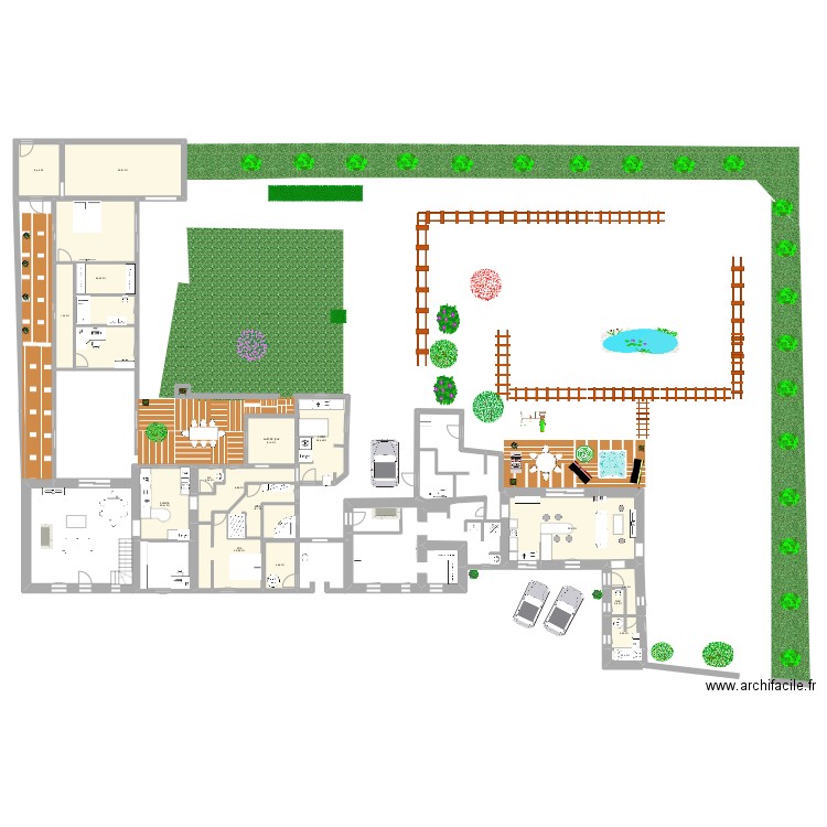 GITE7. Plan de 18 pièces et 202 m2