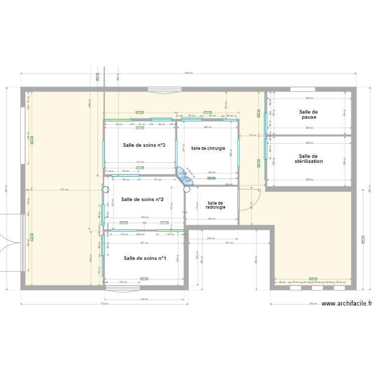 placo hydro. Plan de 5 pièces et 87 m2