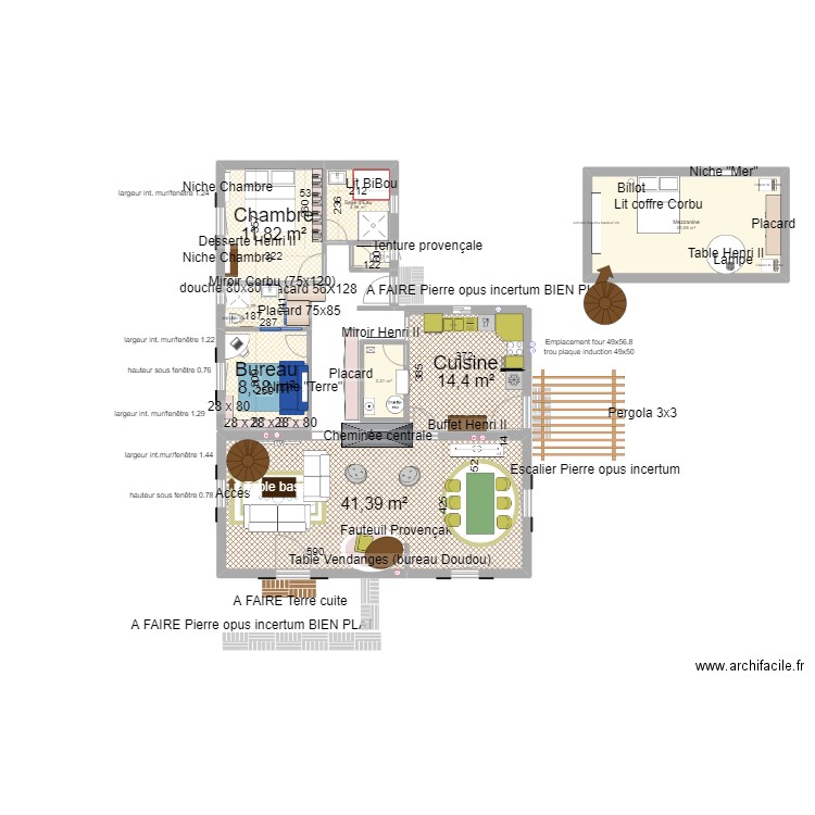 Le Bastidon V2. Plan de 10 pièces et 109 m2