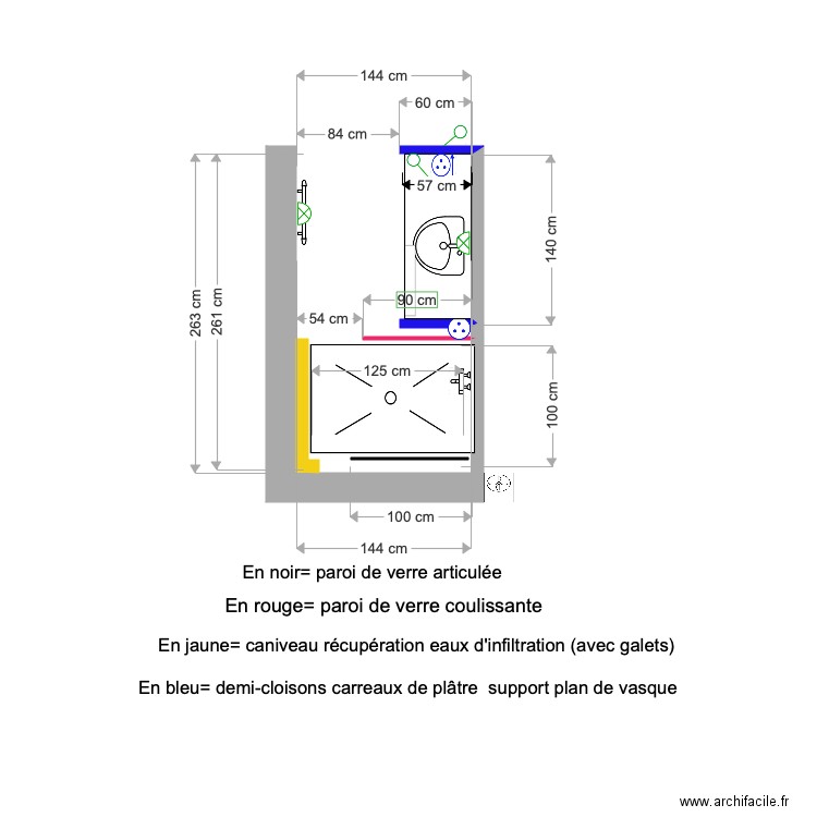 salle de bain RDC 17nov2020. Plan de 0 pièce et 0 m2