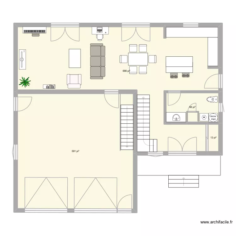 FG-64A. Plan de 4  et 126 m²