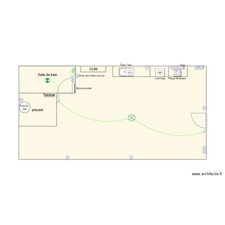 Saint Étienne R+1. Plan de 4 pièces et 50 m2