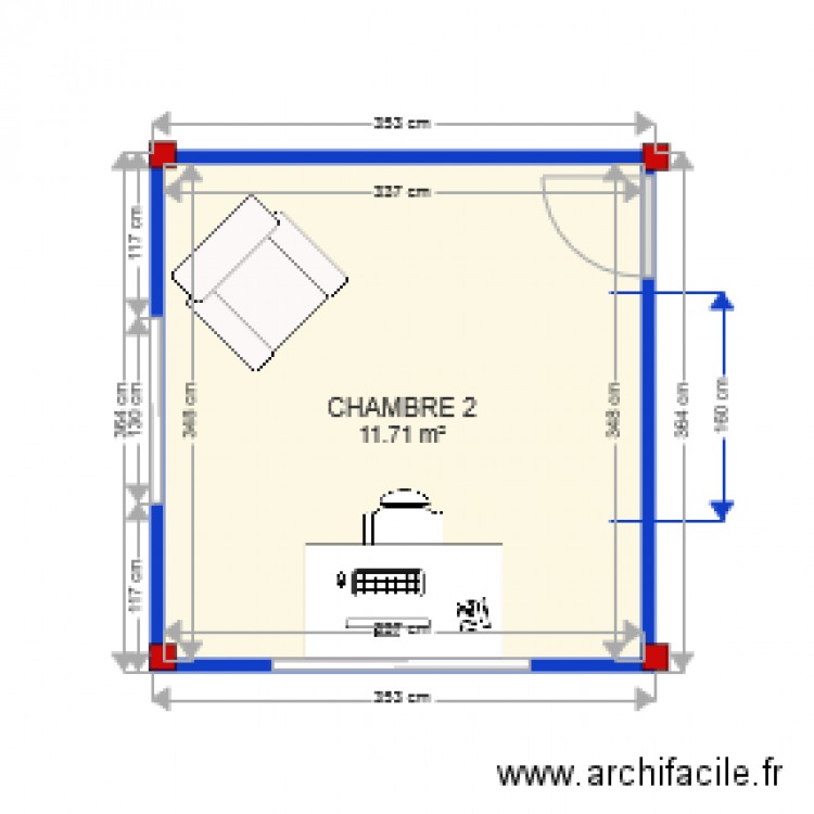 CHAMBRE 2. Plan de 0 pièce et 0 m2