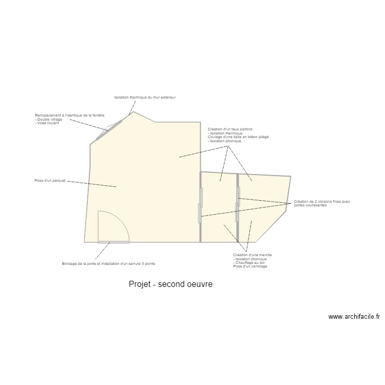 Studio Acacia second oeuvre. Plan de 0 pièce et 0 m2