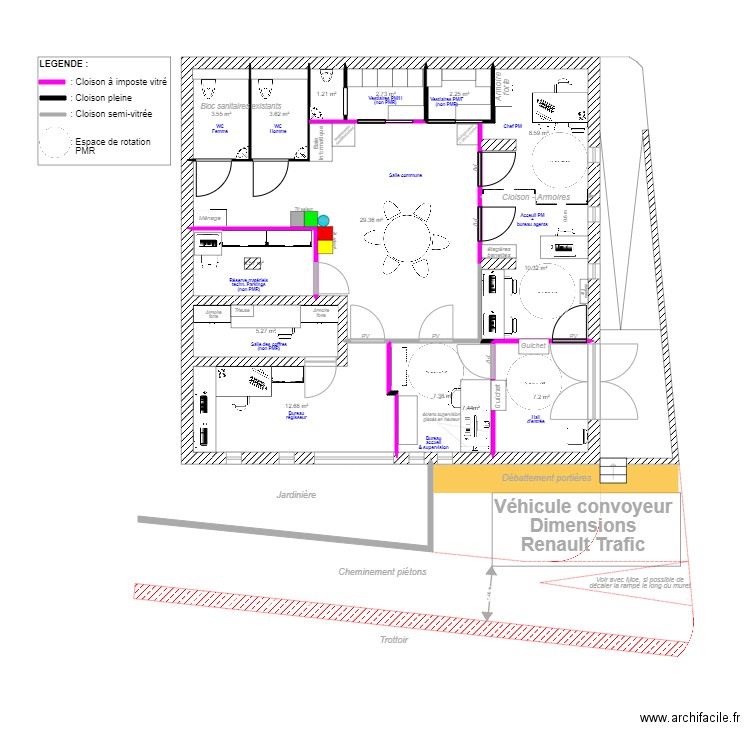 Régie P et PM. Plan de 0 pièce et 0 m2