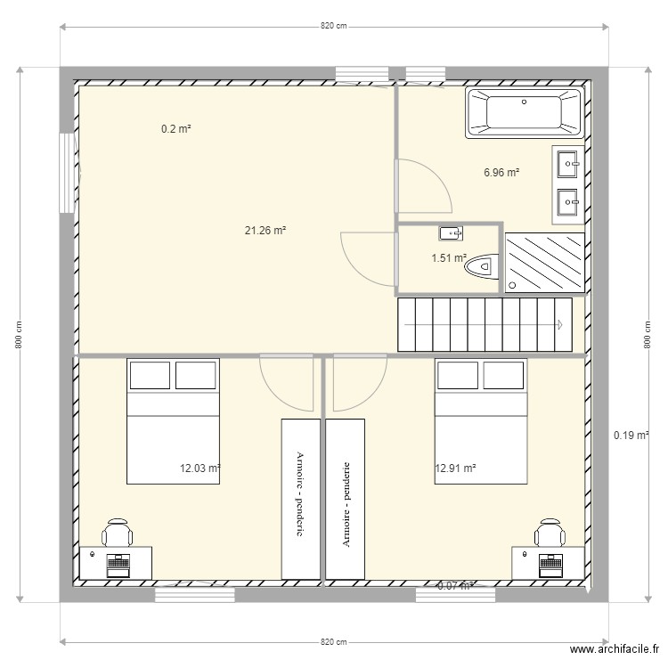 Maison Ty Bati modifiée Etage. Plan de 0 pièce et 0 m2