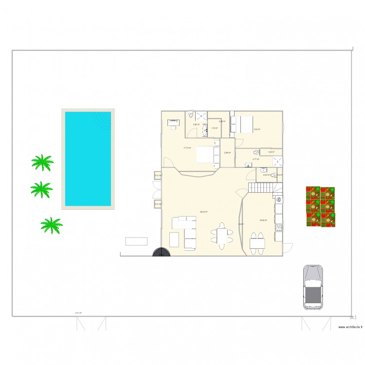 MAISON BOUZNIKA RDC. Plan de 0 pièce et 0 m2